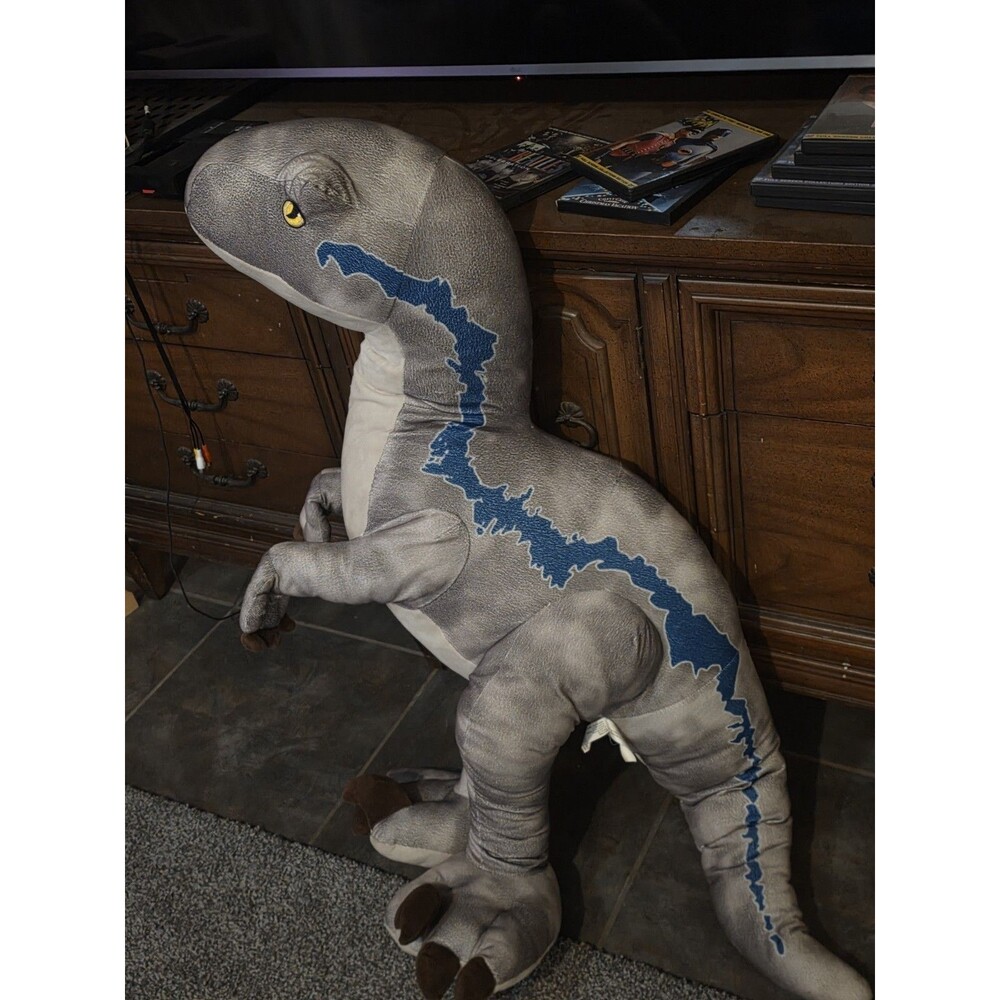 Retired Giant Jurassic World 40" Jumbo Plush Velociraptor Blue Jurrasic Park